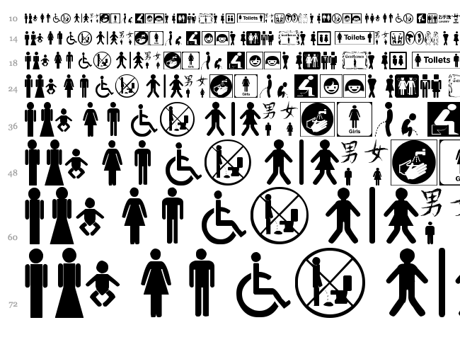 Restroom Signs TFB font waterfall